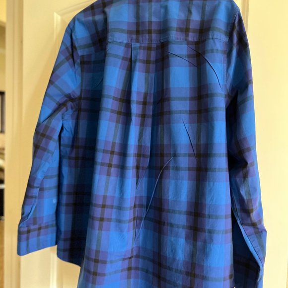 Lane Bryant Blue & Black Plaid Button Down - Picture 4 of 5